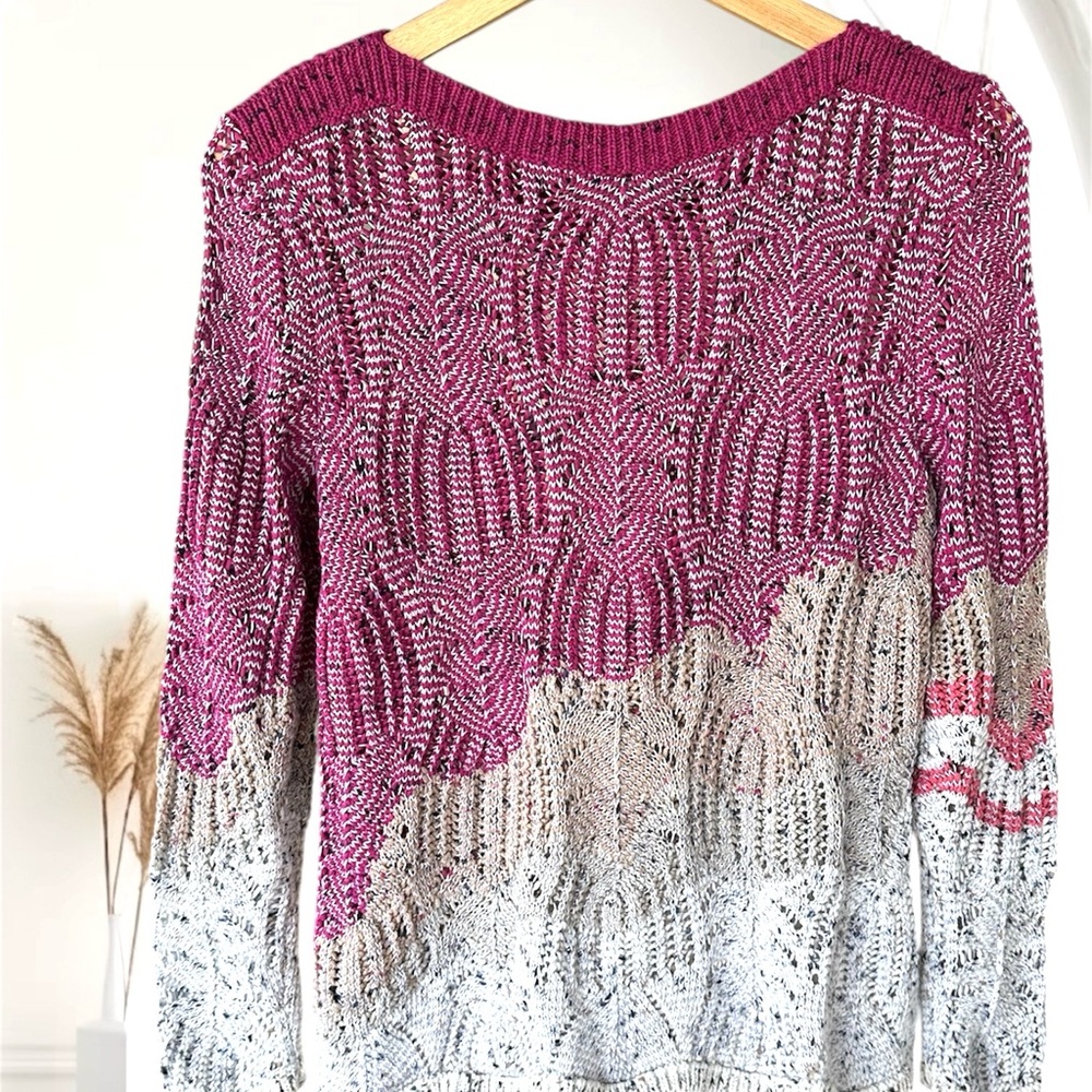 Nic+Zoe Tri-Color Sweater Crochet Look - Picture 2 of 12